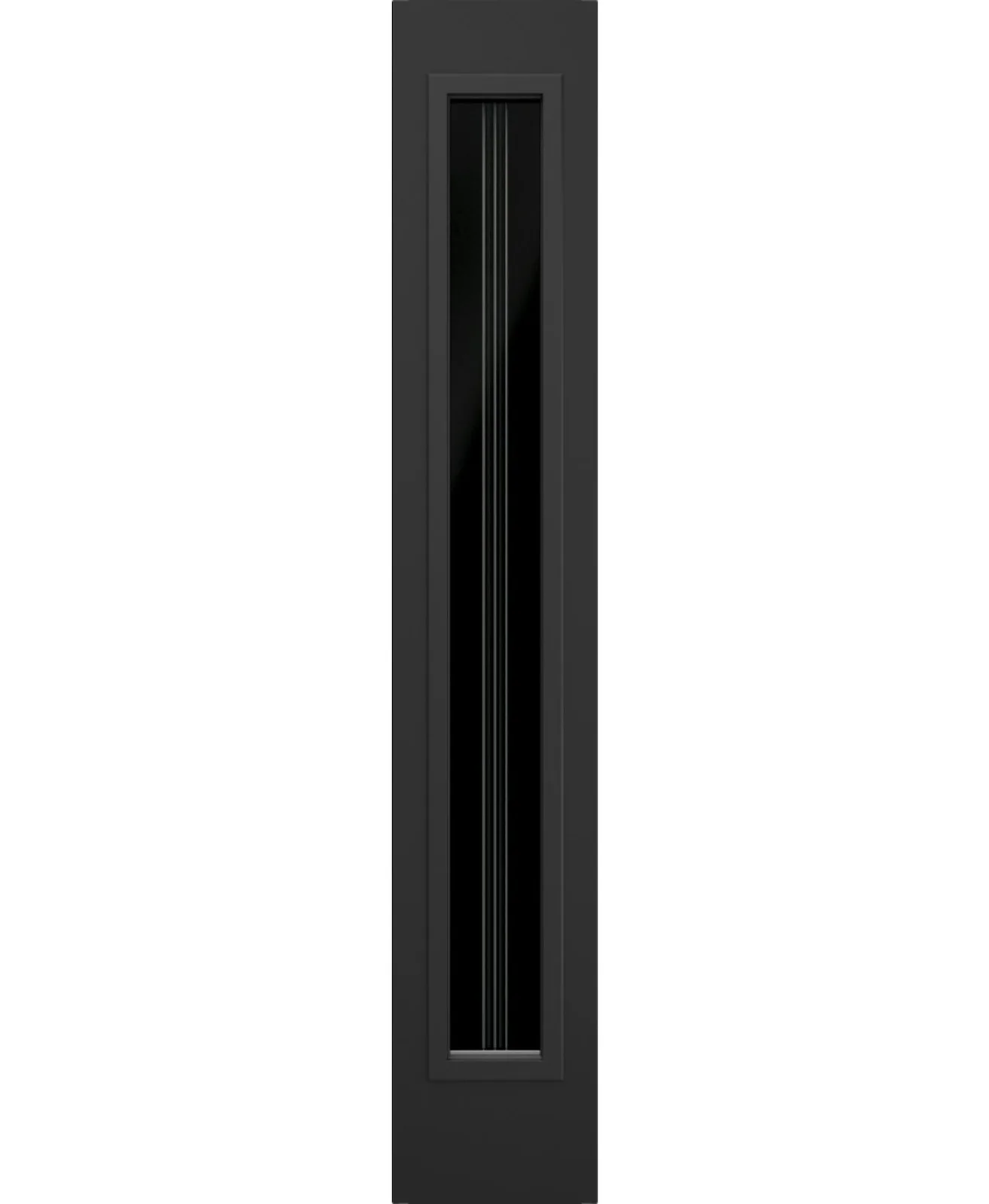 Black linear privacy glass in a 7-by-64-inch sidelite