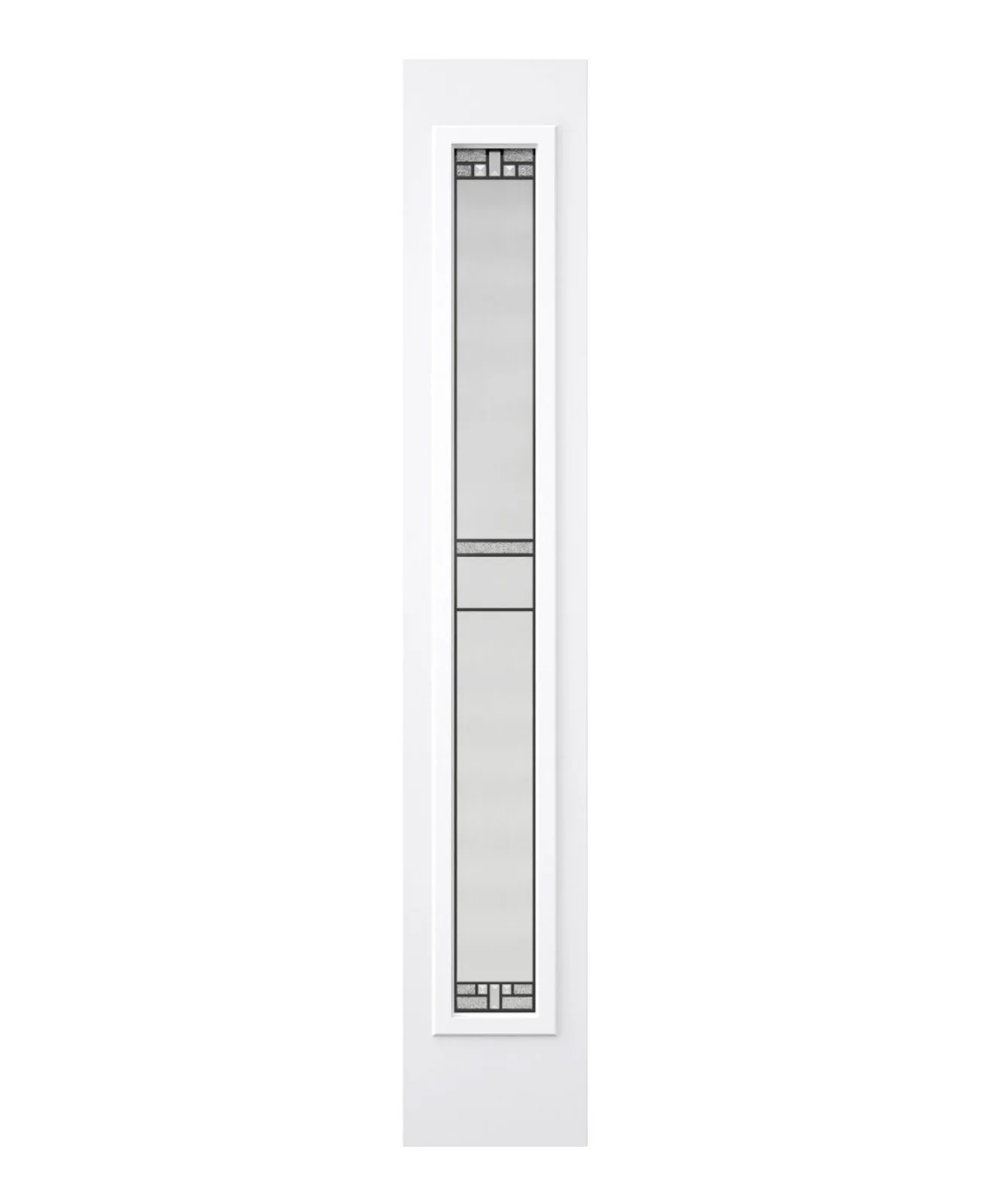 Geometric high-privacy glass in a 7-by-64-inch sidelite