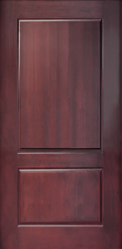 Mahogany-grain entry door alternate finish view
