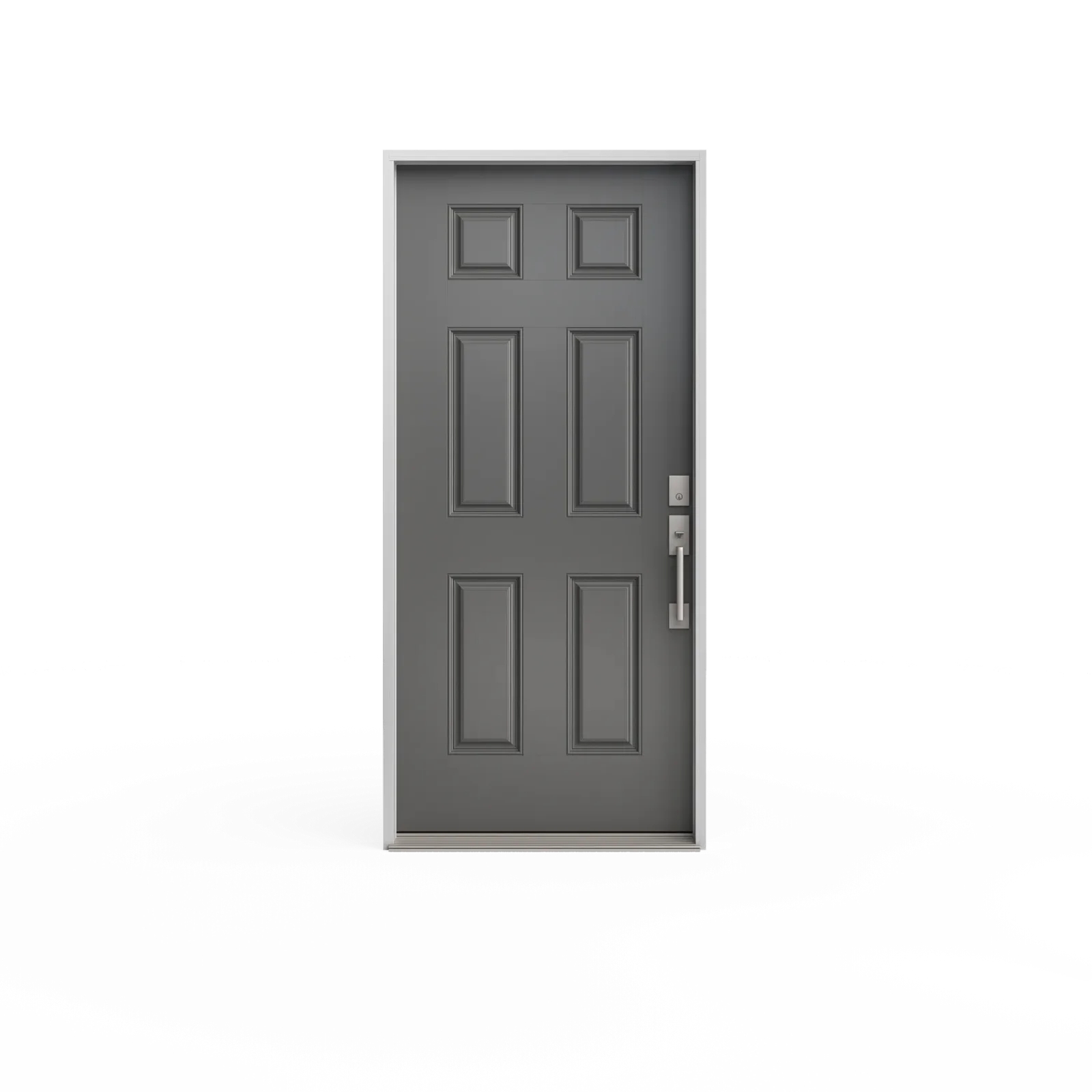 Traditional six-panel fiberglass entry door