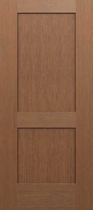 Two-panel fiberglass entry door