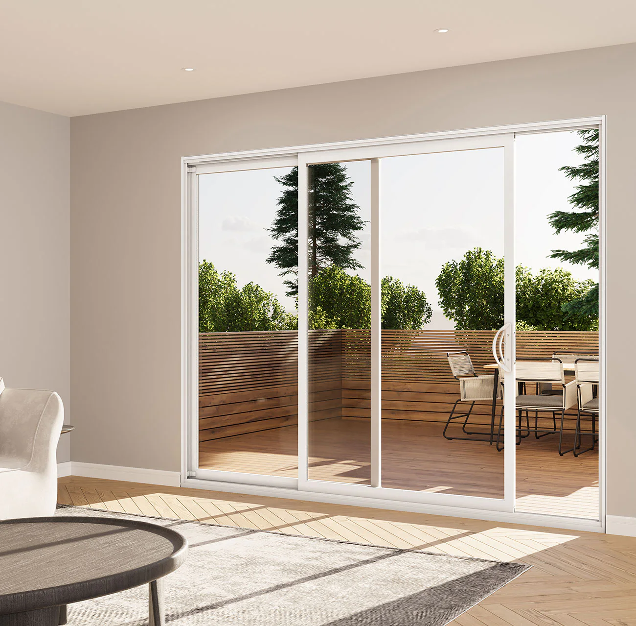Two-panel sliding patio door