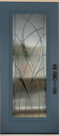 Clear patterned decorative glass insert for an entry door