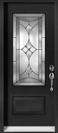 Hammered textured decorative glass insert for an entry door