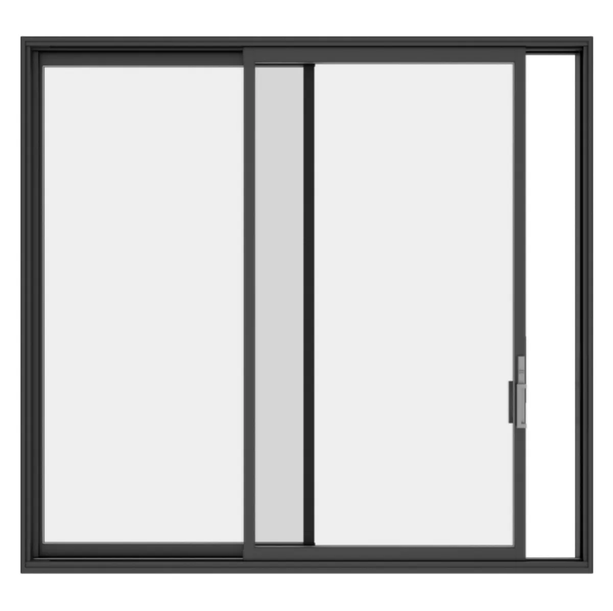 Interior view of a multi-panel sliding patio door