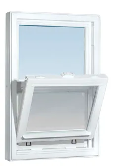 Single-Hung Window: lower single-hung sash tilted inward for cleaning